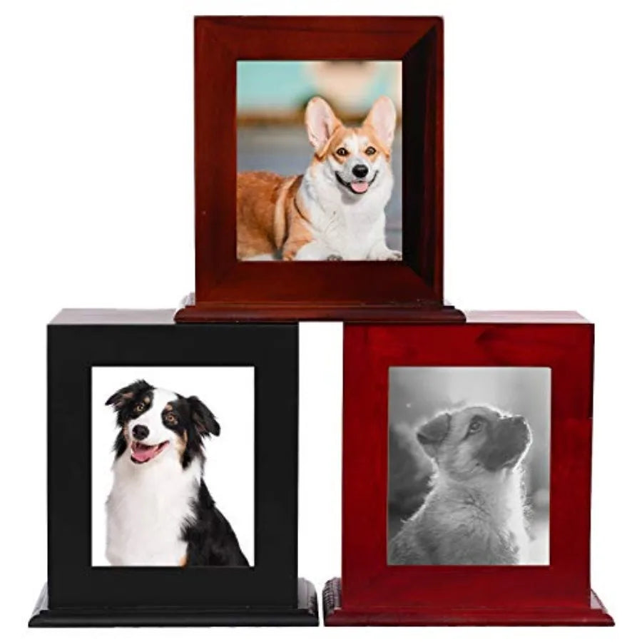Pet Wood Memorial Urn for Ashes Photo Frame Keepsake Box for Pets