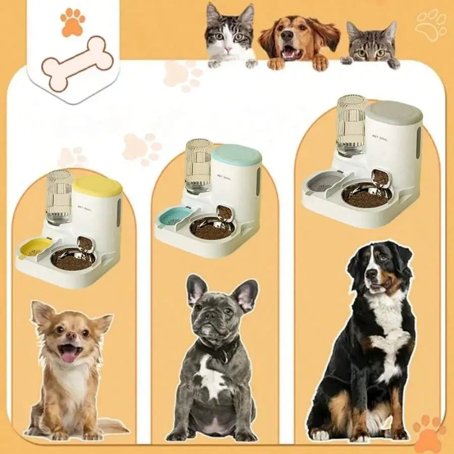 Two In One Automatic Cat Water Dispenser And Feeding Station