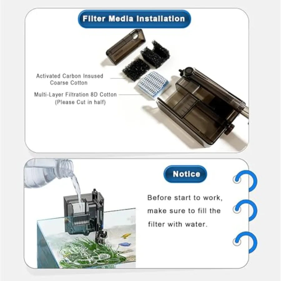 Glass Betta Aquarium Starter Kit With LED Light And Filter