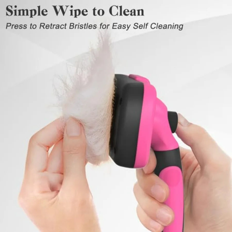 Self Cleaning Slicker Brush for Dogs and Cats Deshedding Grooming