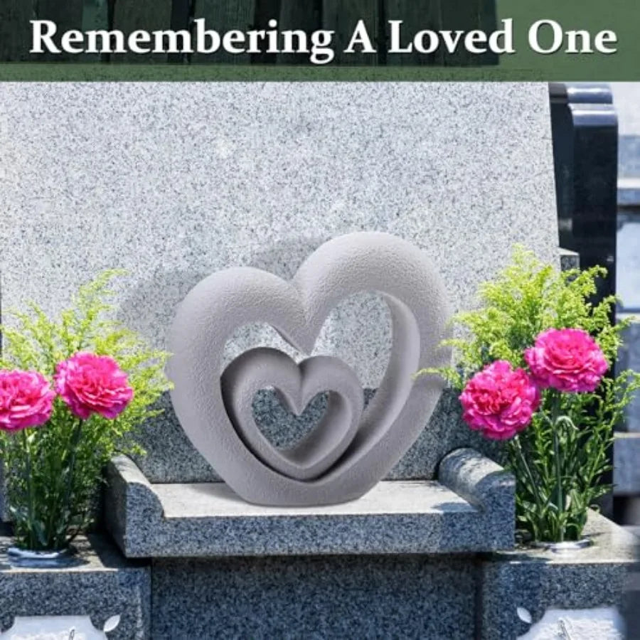 Nesting Heart Garden Sculpture Memorial Statue for Cemetery