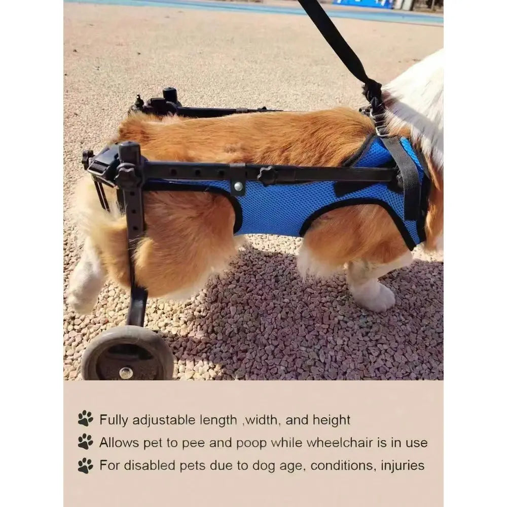 XMSJ Adjustable Lightweight Dog Wheelchair With Rear Leg Support
