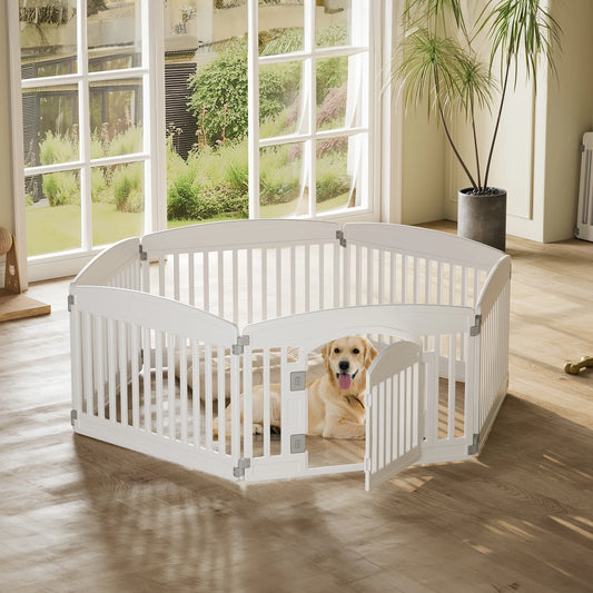 JHK Plastic Dog Playpen Expandable Durable Pet Fence Indoor Outdoor