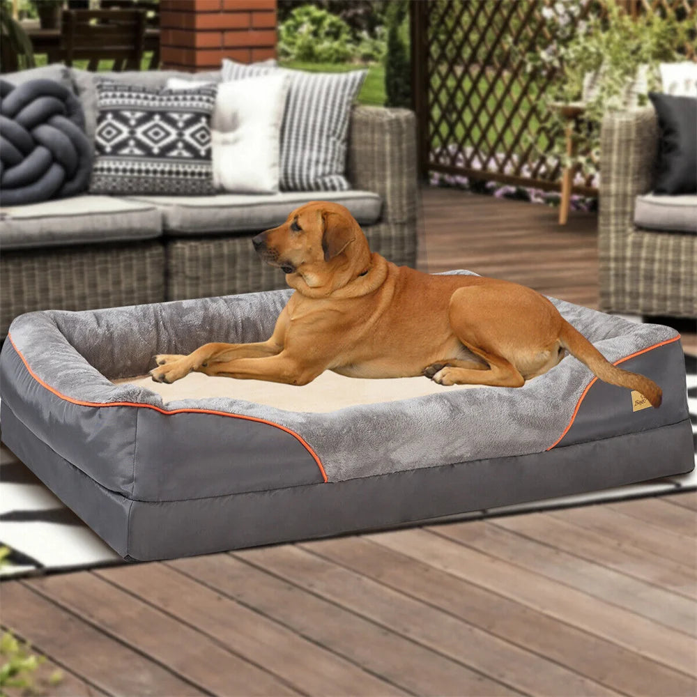 BORWARTCN Orthopedic MemoryFoam Companion Pet Bed With Removable Waterproof Cover
