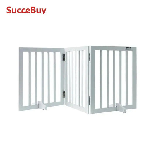 SucceBuy Freestanding Dog Gate 3 Panel Foldable Barrier Narrow Passages