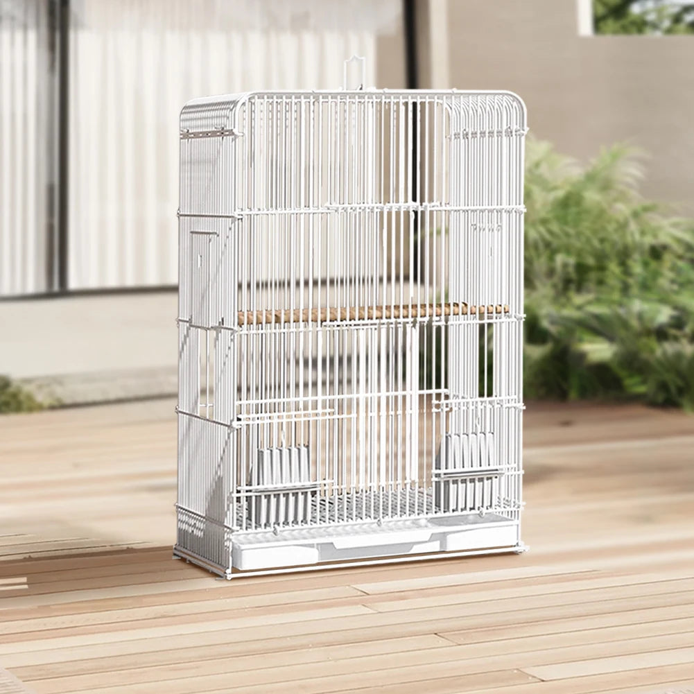 Wrought Iron Bird Cage Parrot Carrier Removable Tray