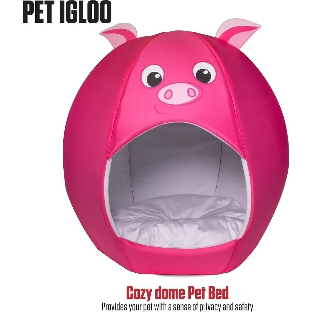 Igloo Style Dog Bed For Medium Breeds With Plush Interior