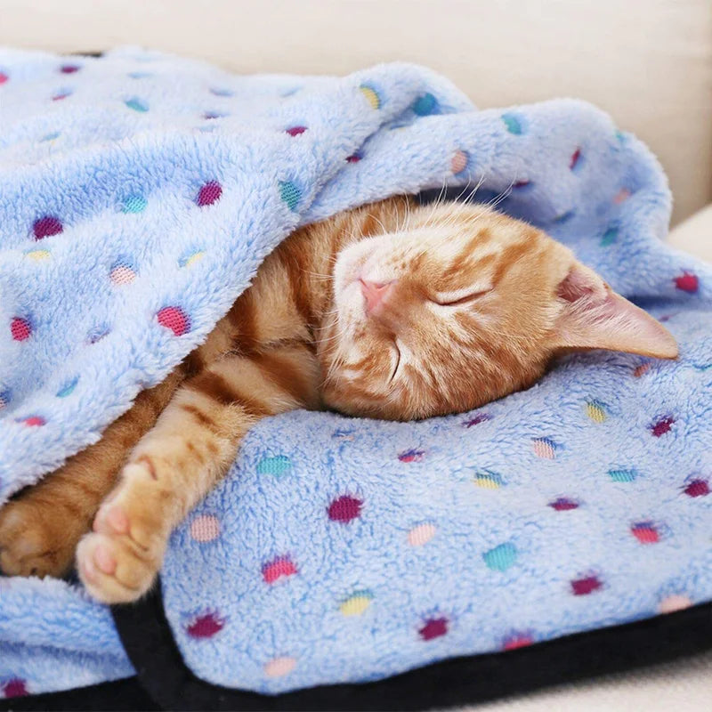 Soft Fluffy Pet Blanket Dot Pattern Ultra Cozy For Pets