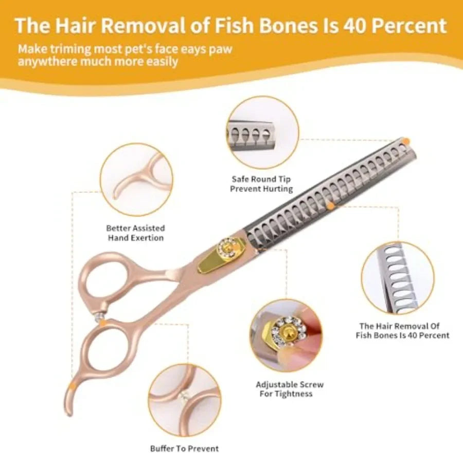 Hign-concerned Six-In-One Dog Grooming Scissors Kit Professional