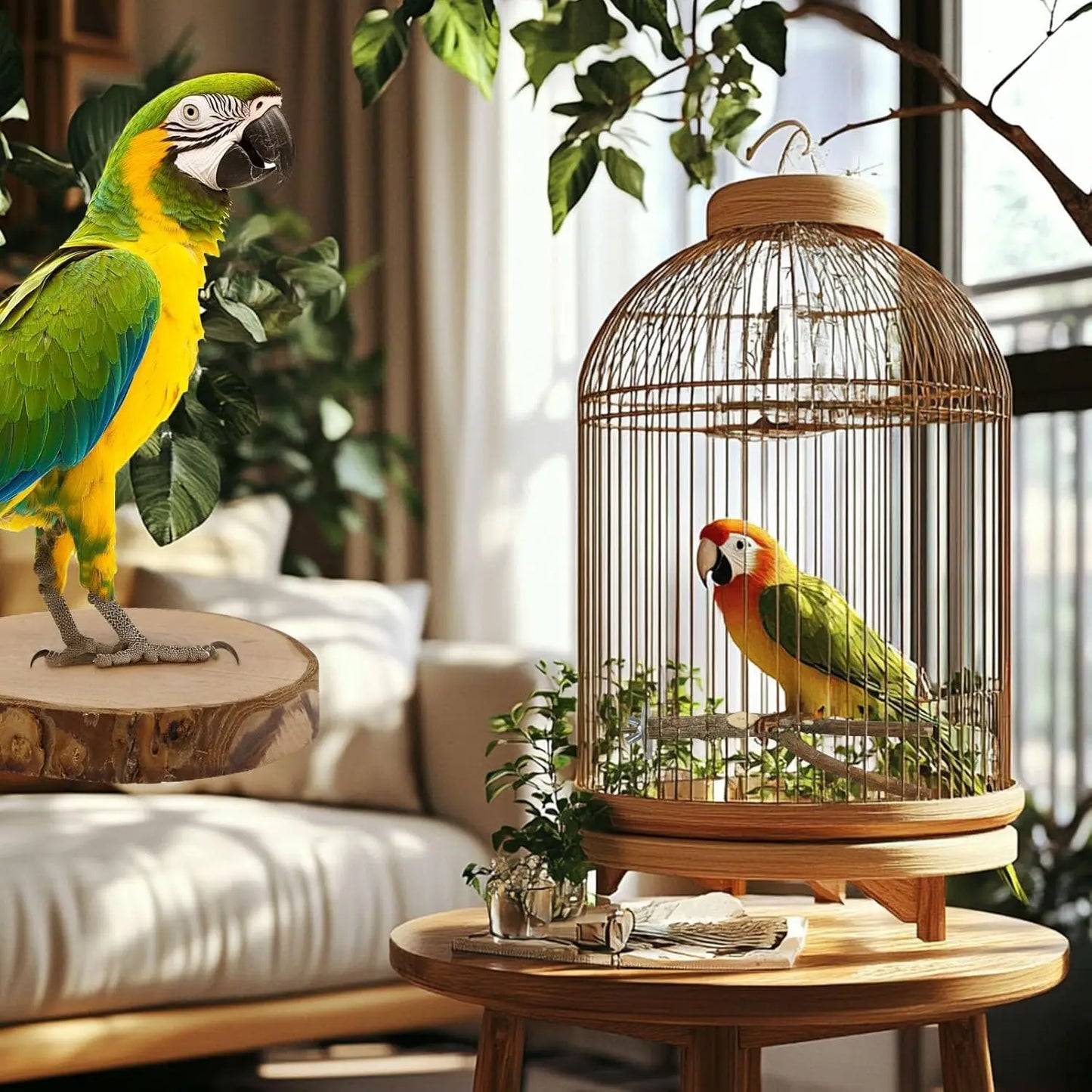 Zhejiang Hign Natural Wood Bird Perches Multi Branch Cage Stand Parakeets Budgies