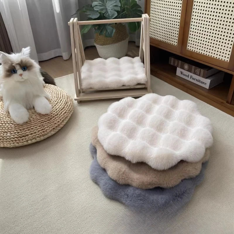Plush Pet Bed Cushion Nest Circular Mat For Cat Dog