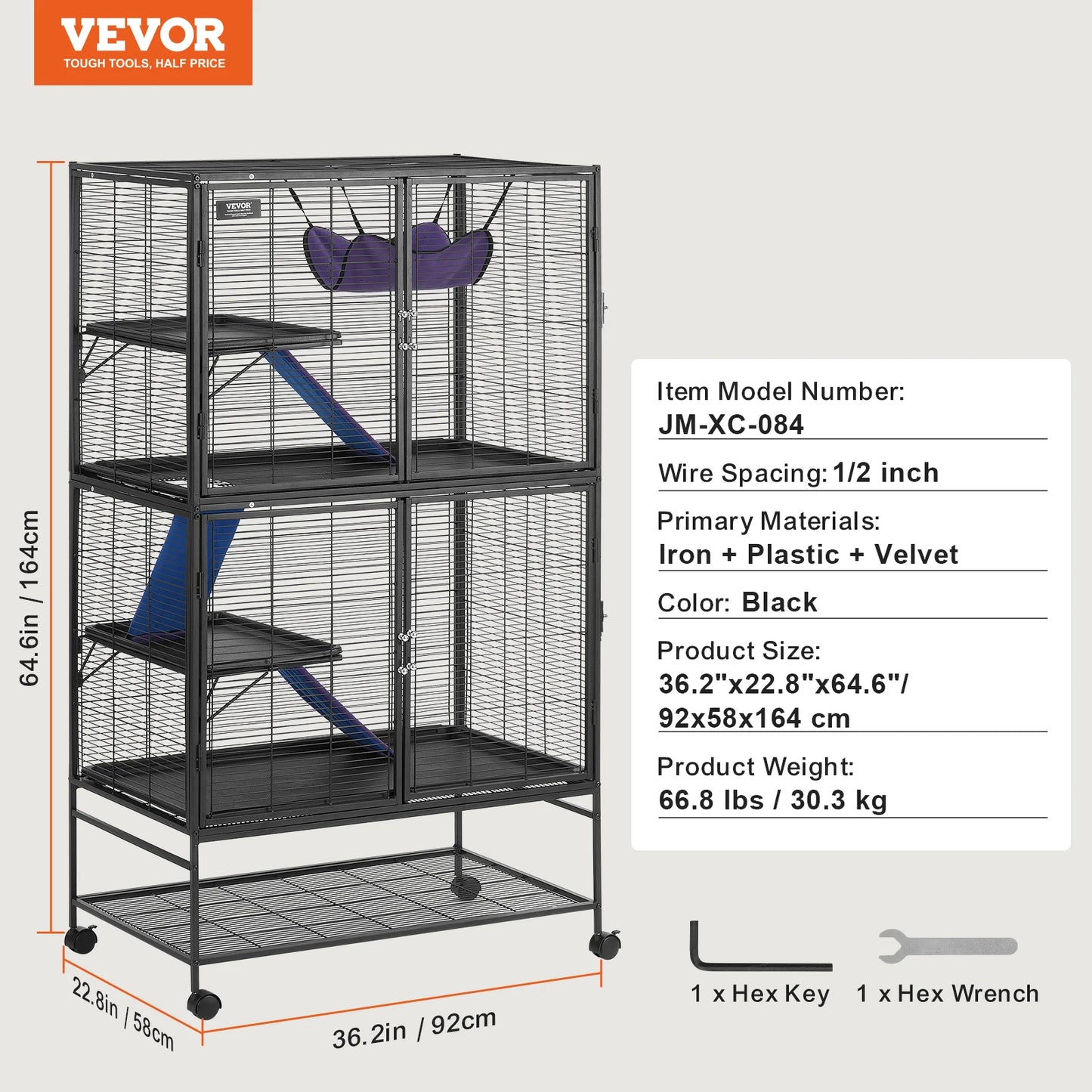 VEVOR Ferret Cage Four Tier Critter Nation Small Animal Cage