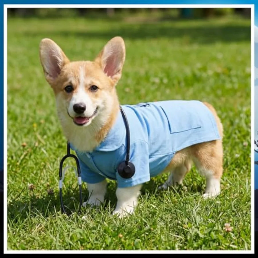 Pet Doctor Costume With Stethoscope Nurse Outfit For Dogs And Cats