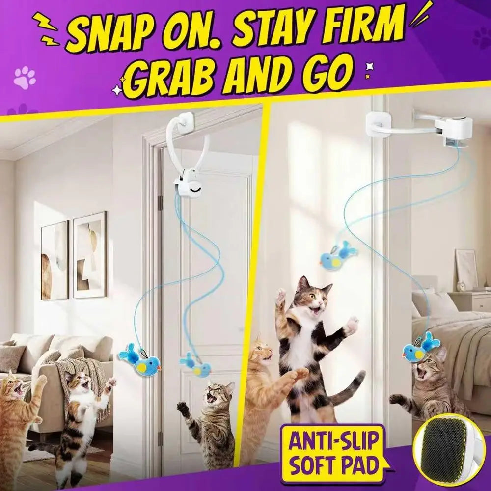 Interactive Cat Toy Wand Chase USB Rechargeable Enrichment for Indoor Cats