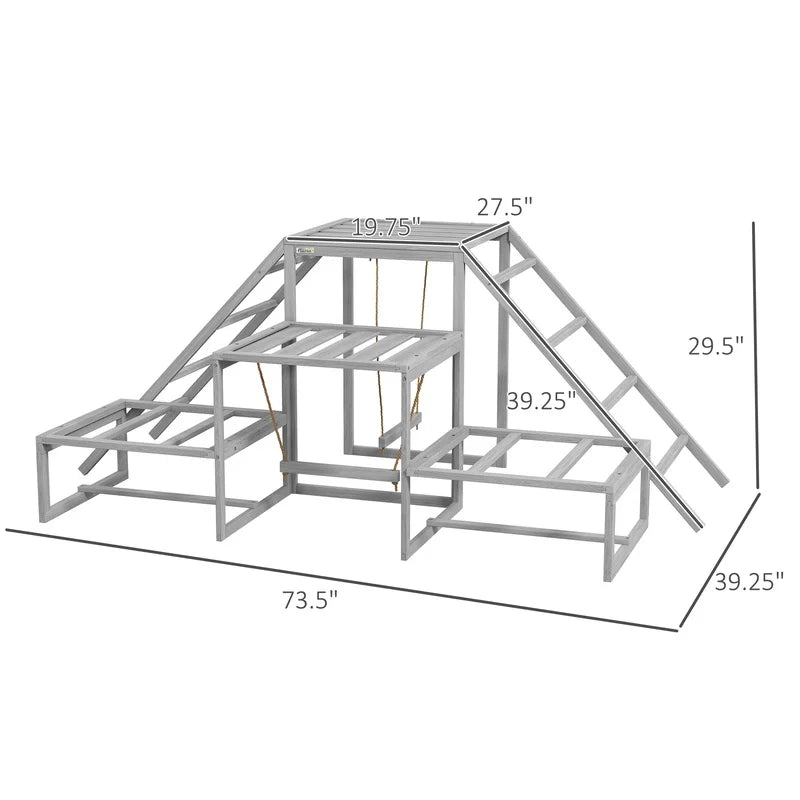 Chicken Coop Swing Set With Perches Ladder Platforms for 10 to 15 Chickens