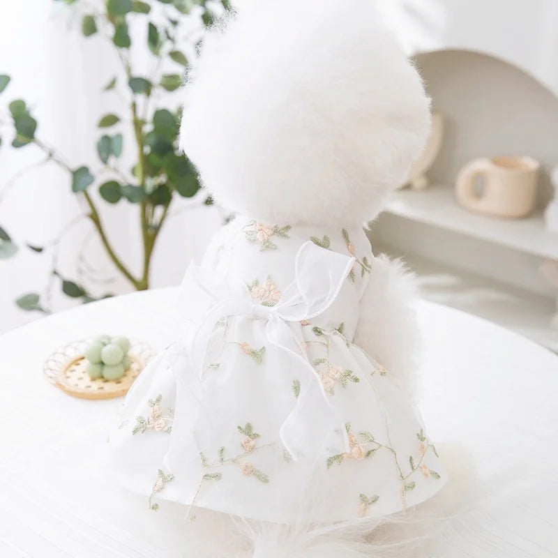 Dog Summer Dress Cotton Print Puppy Princess Skirt