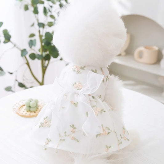 Dog Summer Dress Cotton Print Puppy Princess Skirt