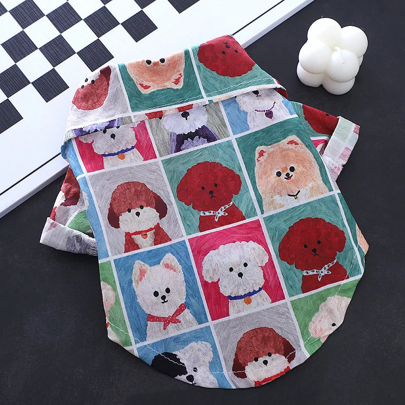 Lightweight Plaid Breathable Dog Shirt For Bichon Frise Pet Apparel