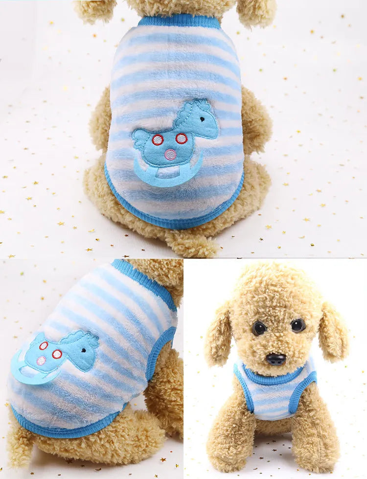 Cute Dog Winter Vest Soft Flannel Puffer Jacket For Dogs