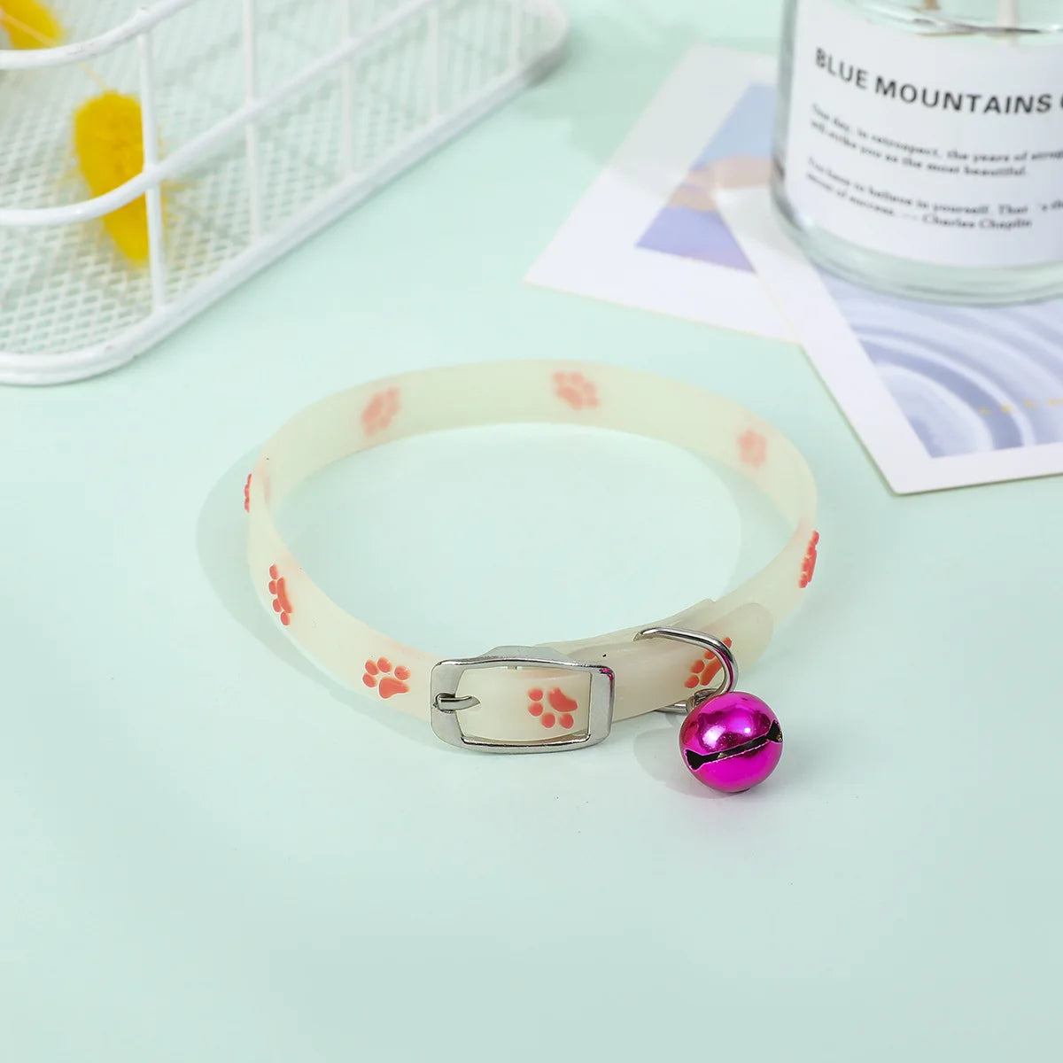 Luminous Silicone Cat Necklace Glow Collar With Bell