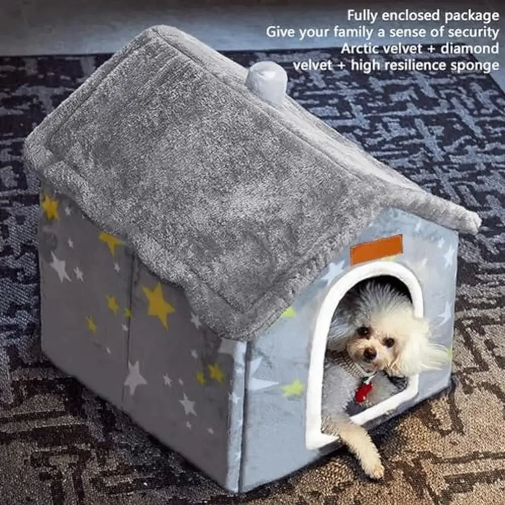 XMSJ Foldable Memory Sponge Plush Pet House Bed Custom Name