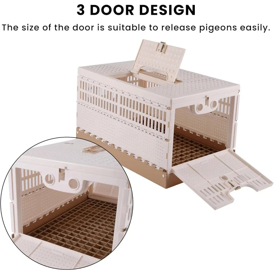 CN Guangdong Plastic Foldable Pigeon Cage With Handle Travel Carrier