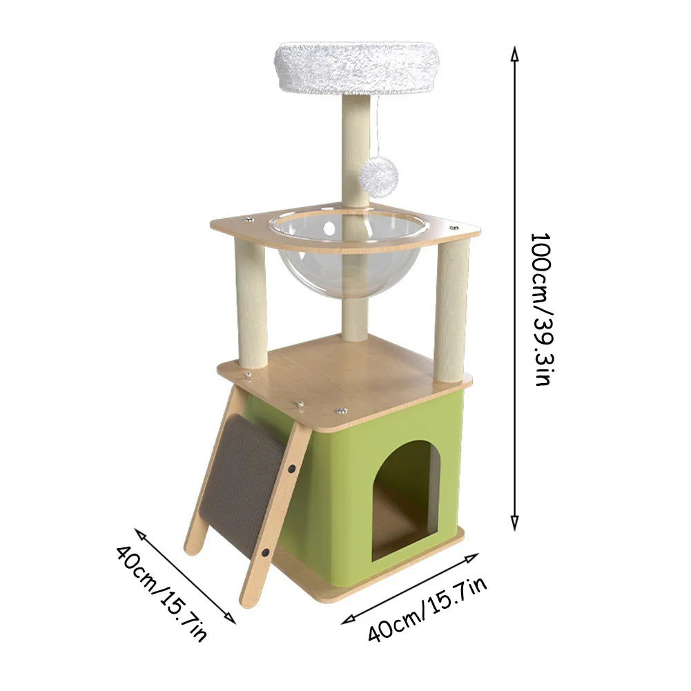 Hign-concerned Cat Tree Four Layer Climbing Frame With Scratching Posts