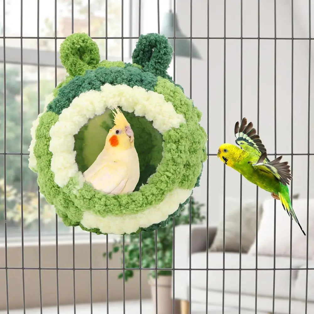 Bird Nest Bed Warm Winter Snuggle Hut For Small Birds