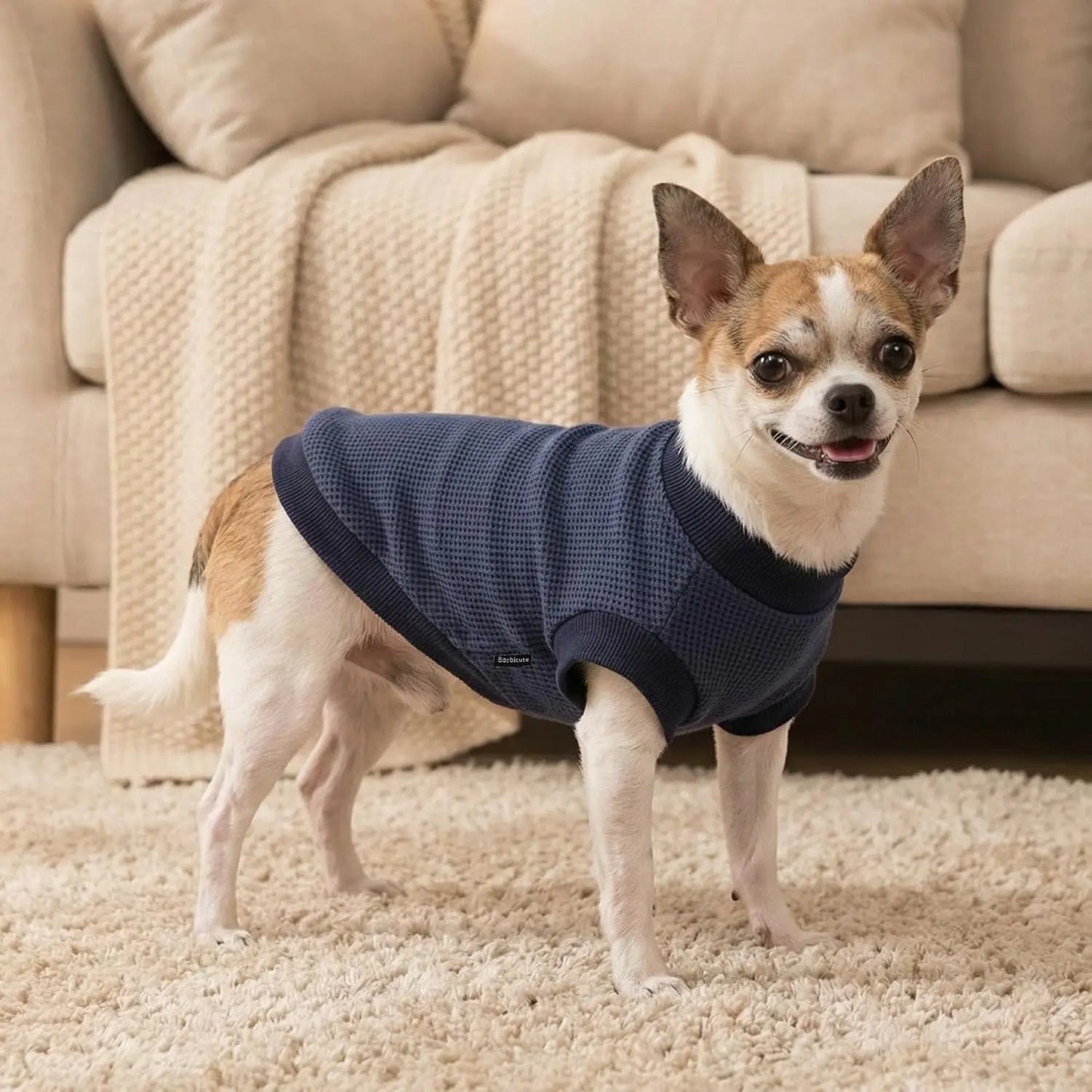 3 Pack Dog Shirts Warm Waffle Sweatshirts For Daily Walks And Cold Weather
