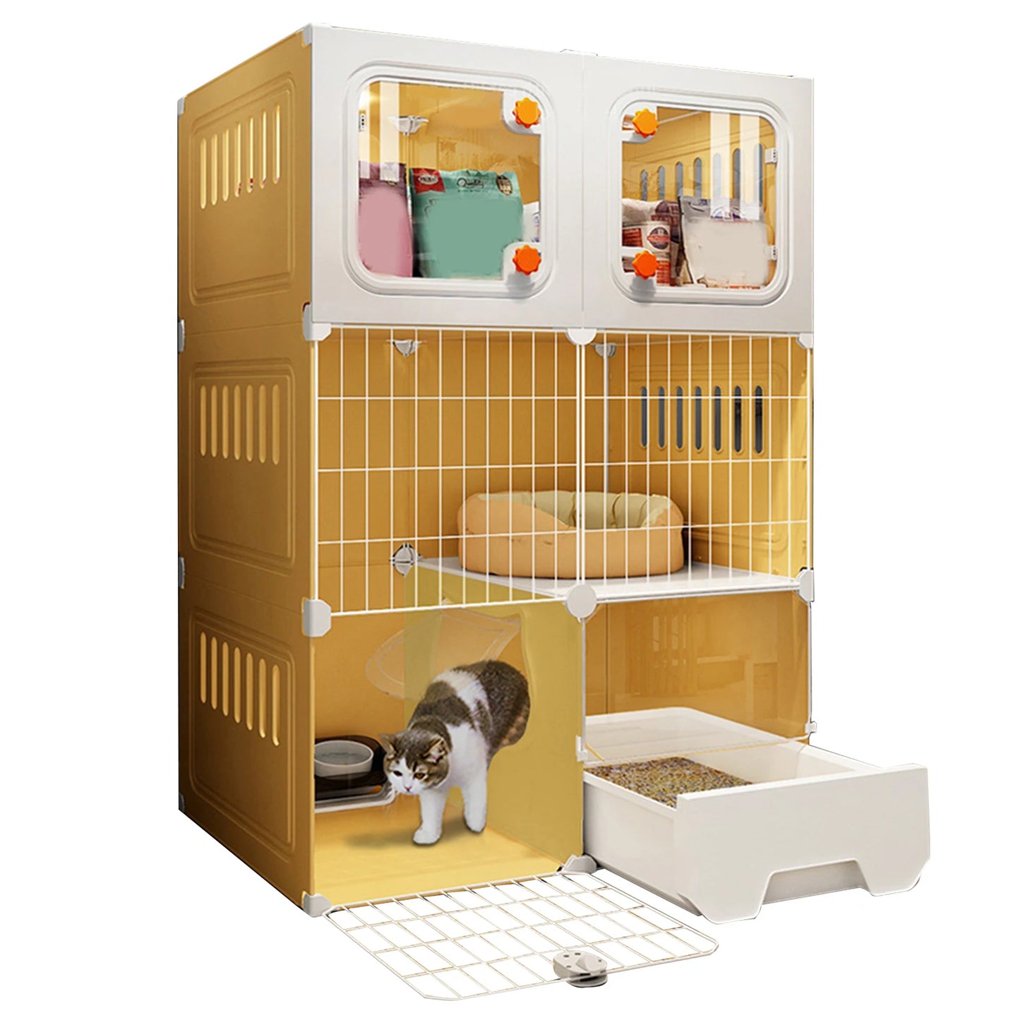Indoor Cat Crate Catio With Bed DIY Metal Wire Kennel