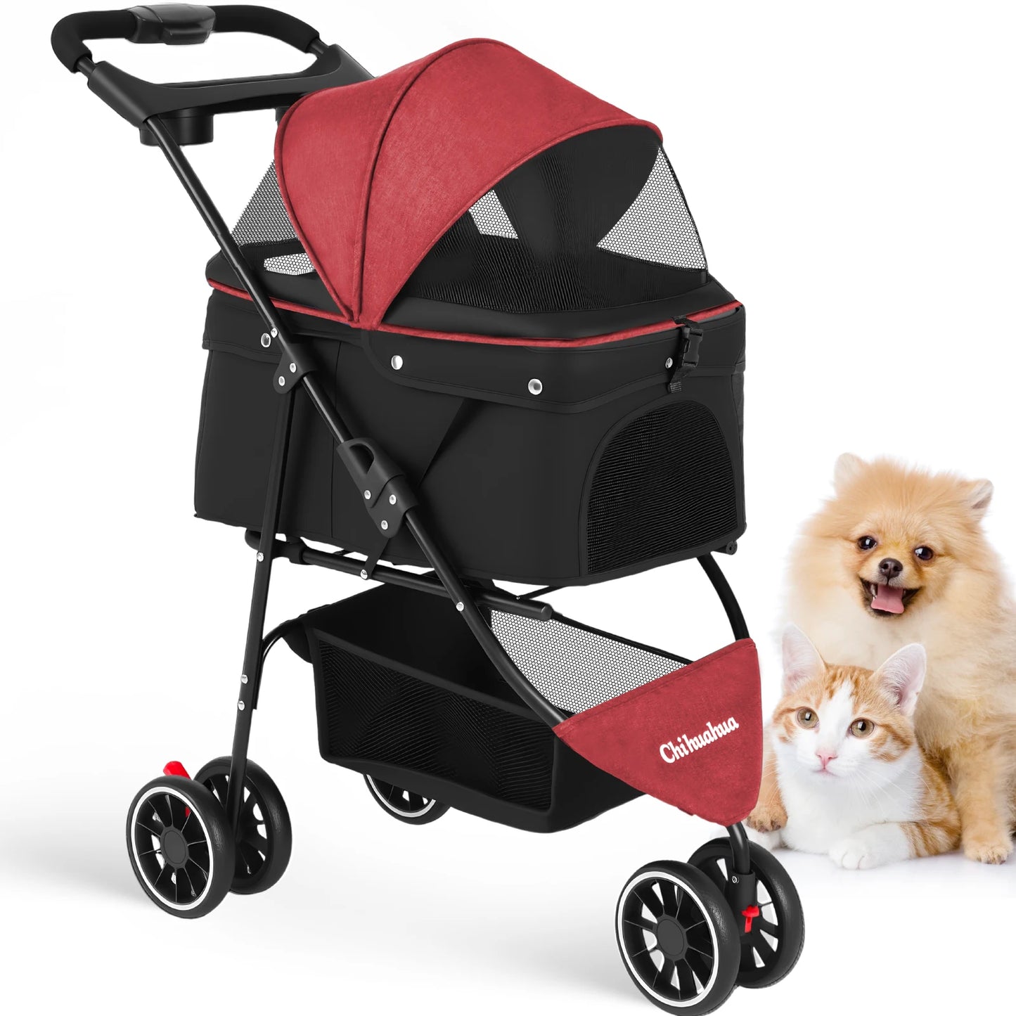 Chihuahua Pet Stroller For Small Dogs And Cats Foldable