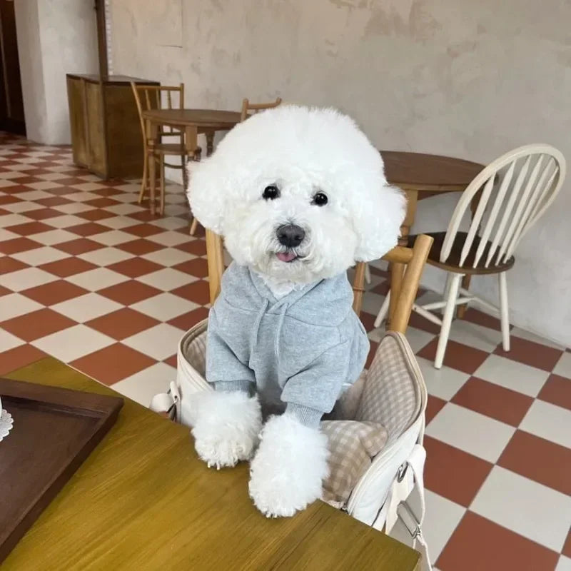 Cotton Letter Hoodie Dog Clothes for French Bulldogs Autumn Winter