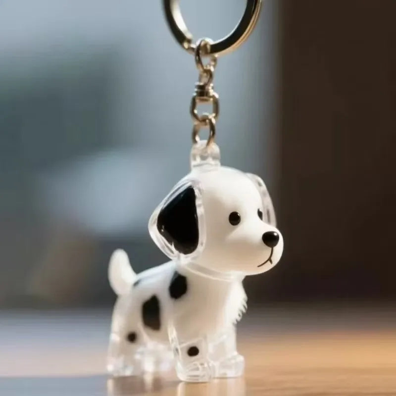 Cute Dog Hair Storage Keychain Plastic Transparent Fur Box