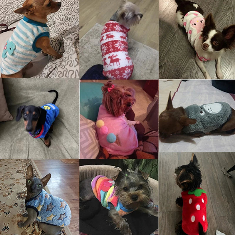 Cute Dog Winter Vest Soft Flannel Puffer Jacket For Dogs