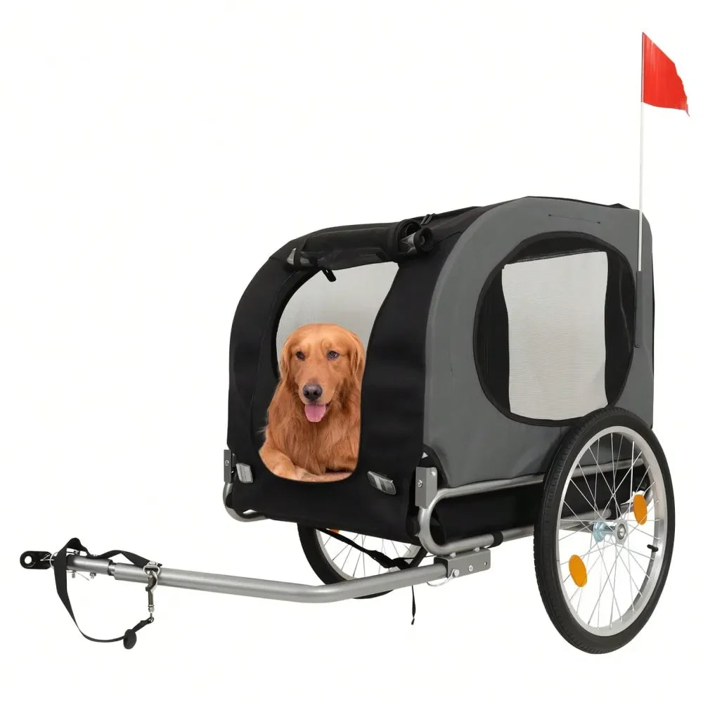 XMSJ Dog Bike Trailer With Quick Release Wheels For Pets
