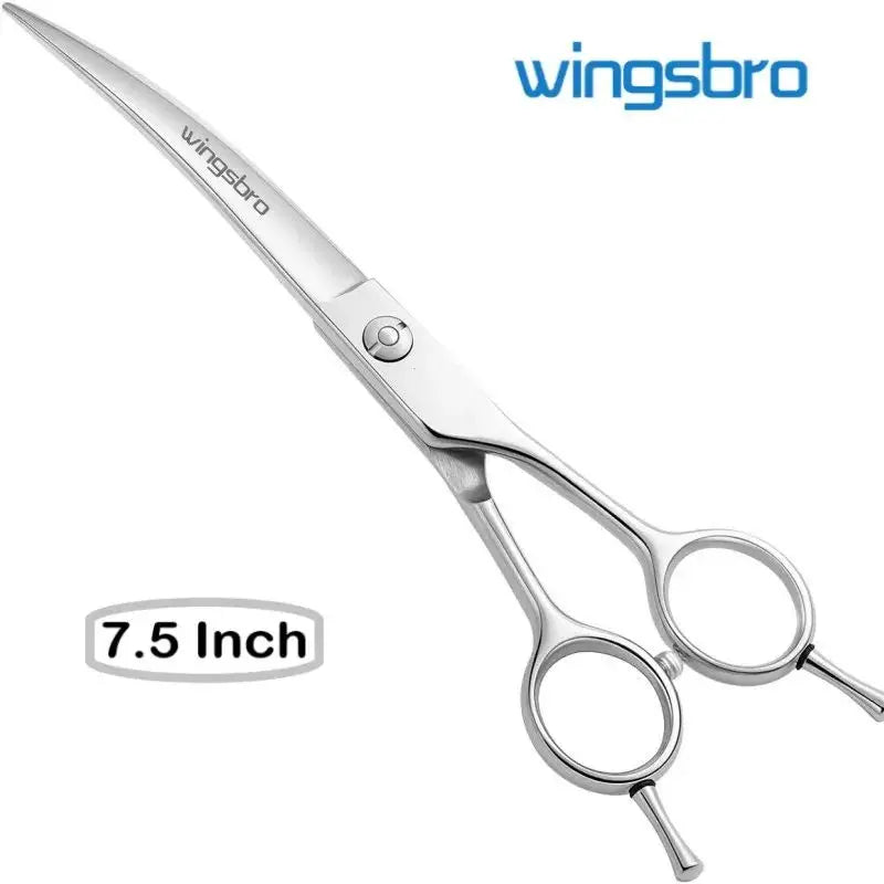 Professional Curved Dog Grooming Scissors in Stainless Steel for Pets