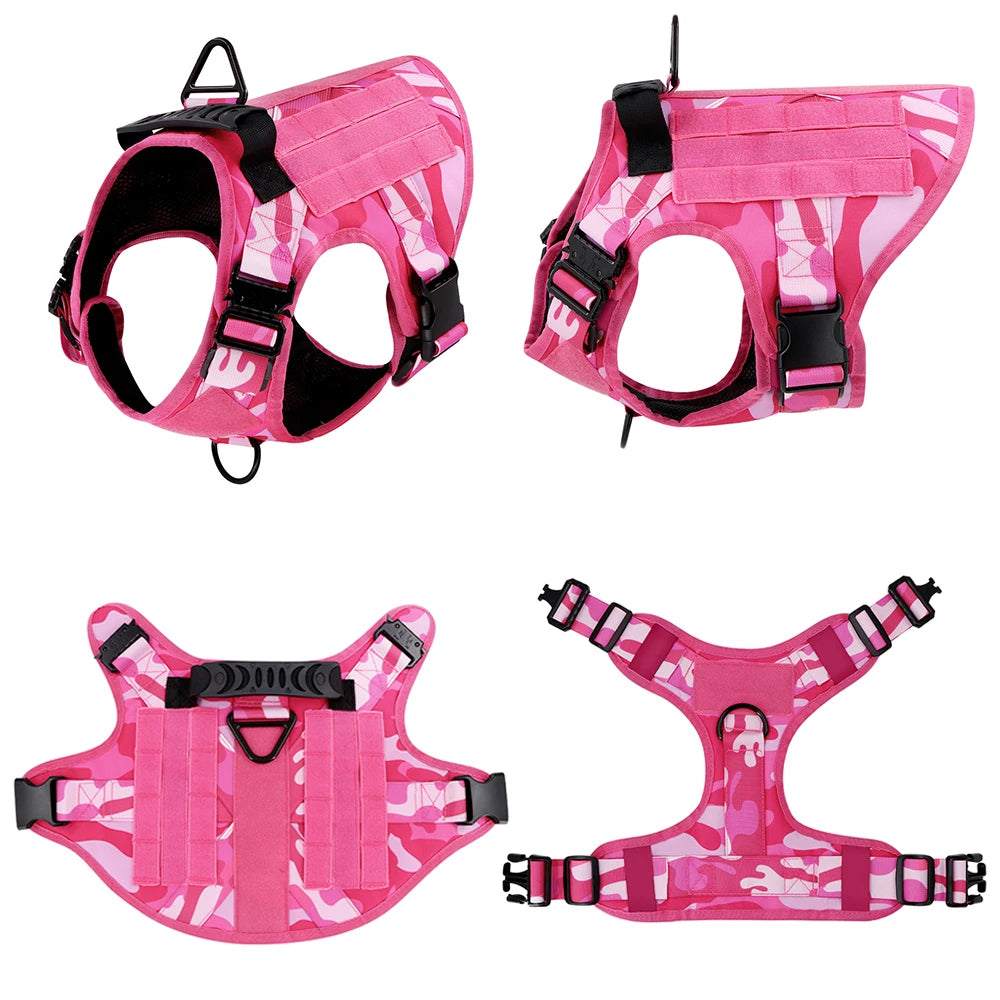 PETRAVEL Military Camouflage Dog Harness for Training