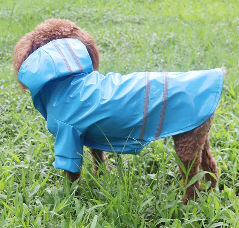 Waterproof Dog Raincoat With Hood PU Material For Dogs And Cats