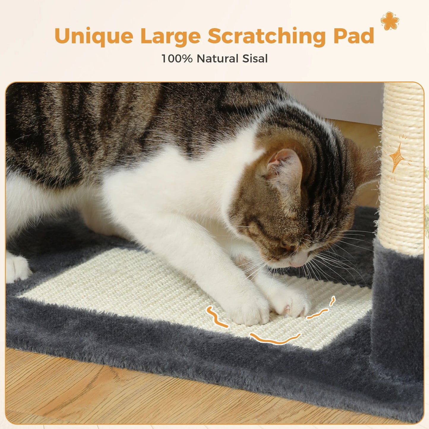 PEQULTI Multi Level Cat Tree Tower Scratching Posts Hammock Condo