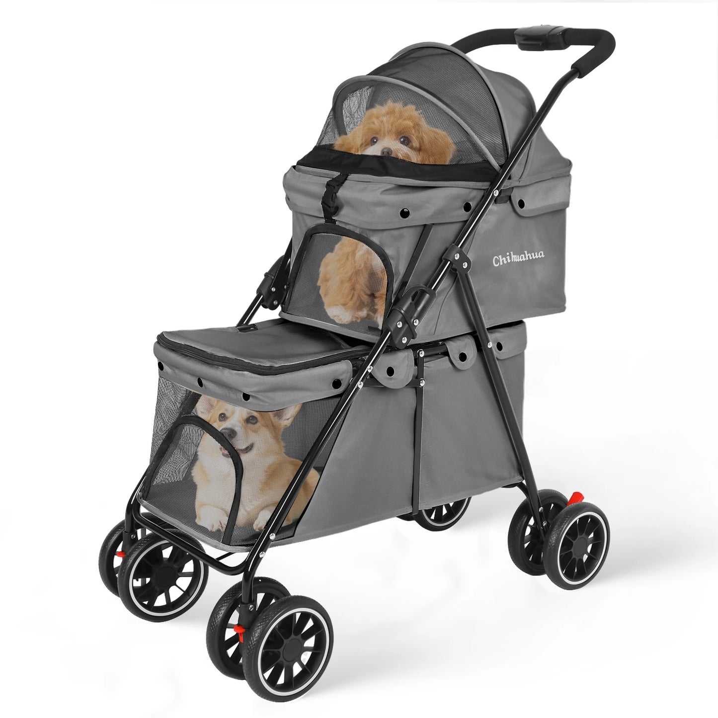 Double Pet Stroller for Dogs and Cats for Two Pets