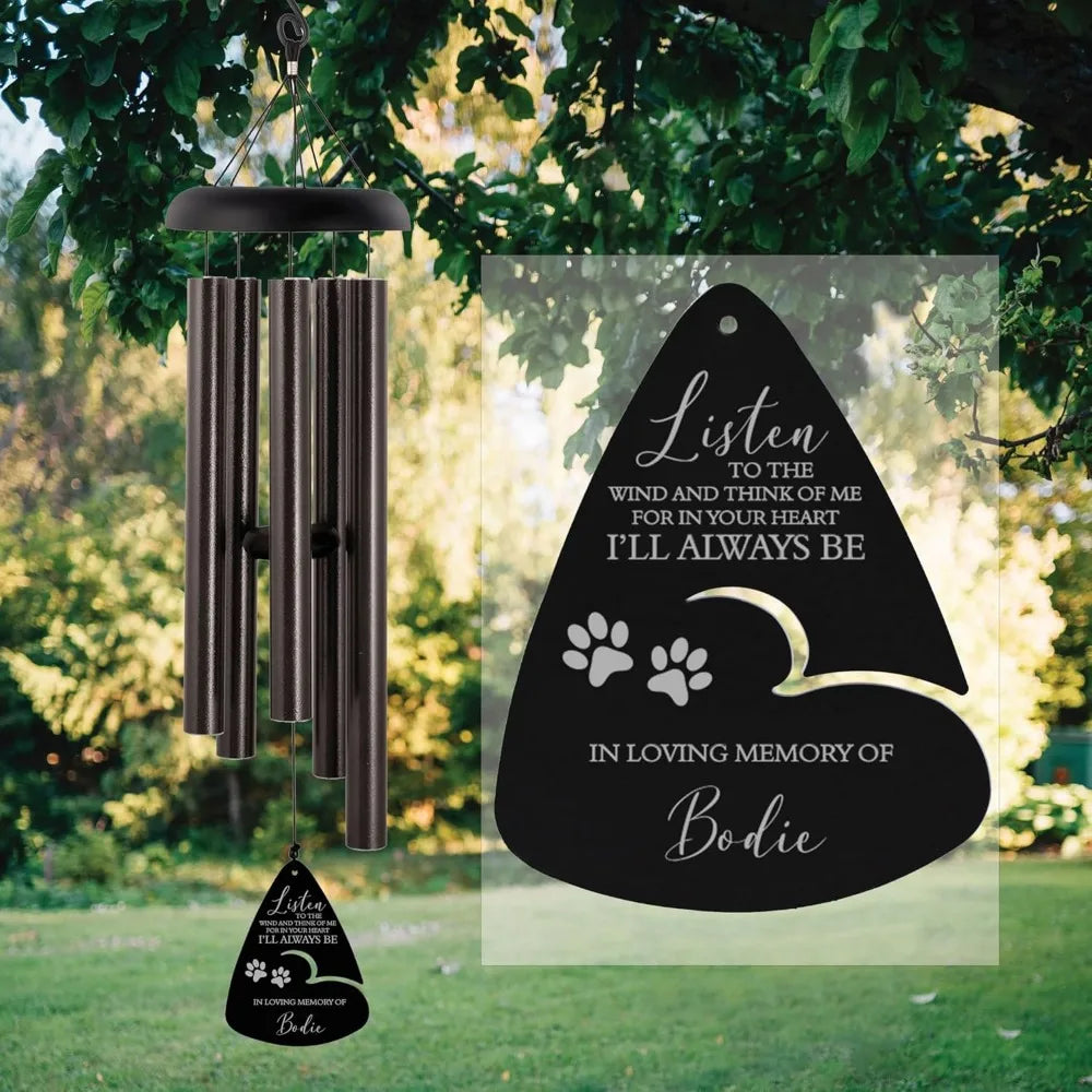 Personalized Pet Memorial Wind Chime Listen To The Wind Outdoor