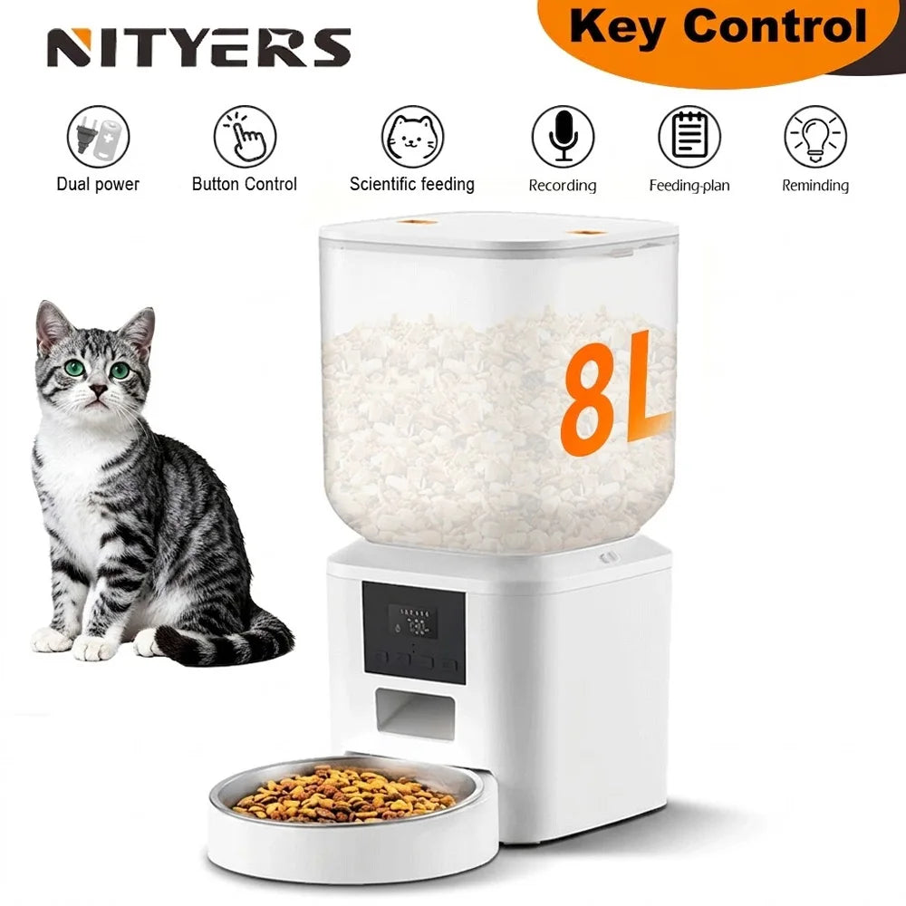 Nityers Cat Feeder With Key Control And Voice Recorder