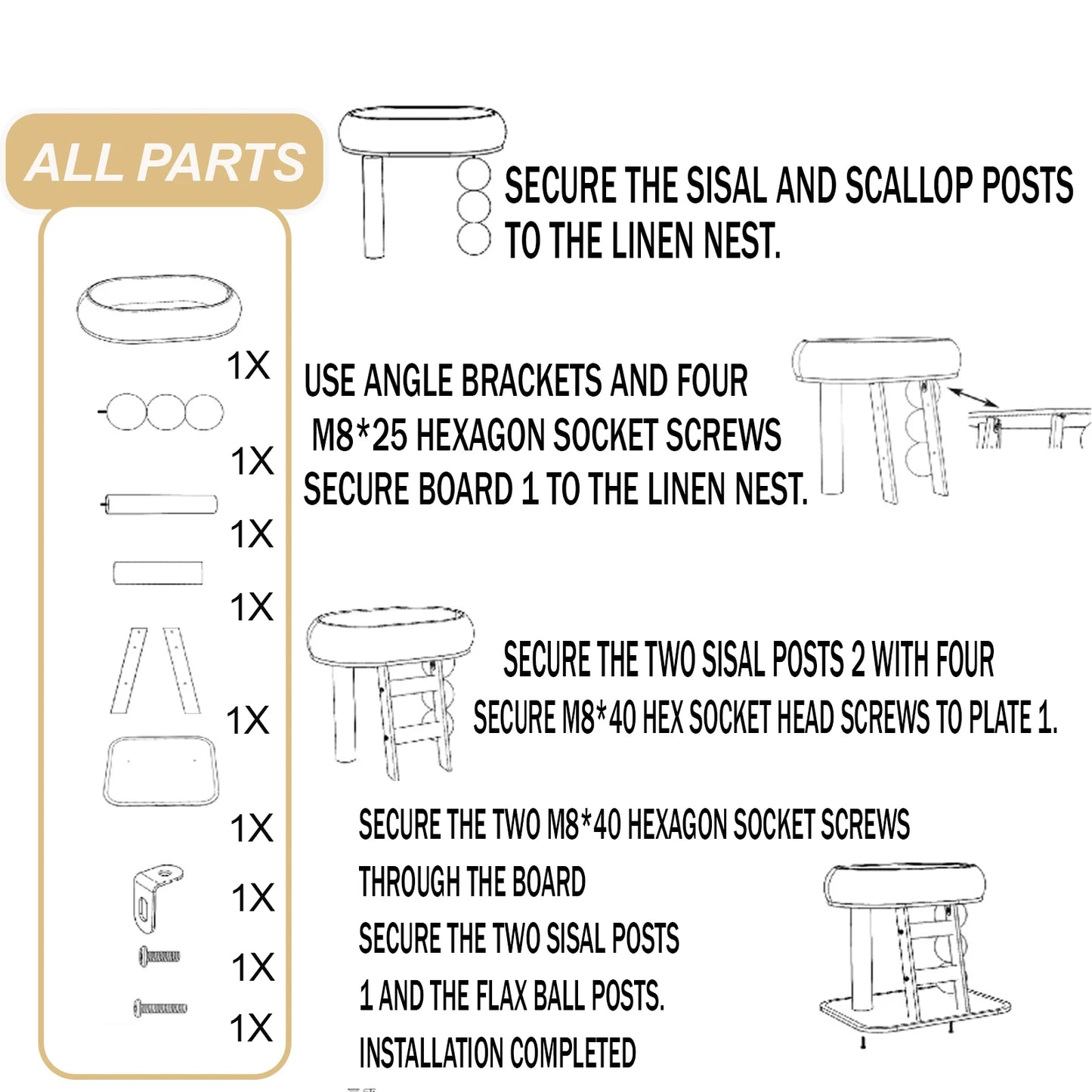 PremiumCat ClimbingFrame TowerBed With IceMat And HangingSisal ForKittens DurableConstruction LowMaintenance