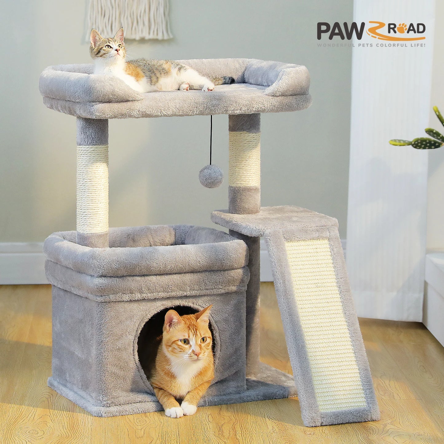 PAWZ Road Indoor Cat Tree Tower With Scratching Post And Pad