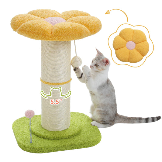 PEQULTICN Flower Cat Scratching Post Indoor Cat Tree
