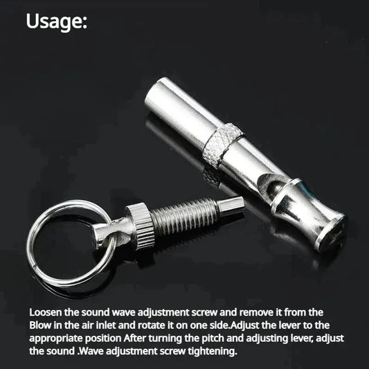 Dog Training Flute Silent Whistle Bark Control Keychain