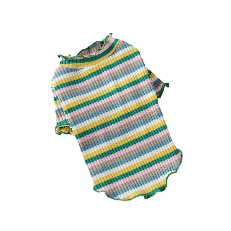 Striped Sphynx Cat Vest Shirt For Small Cats Pet Clothing