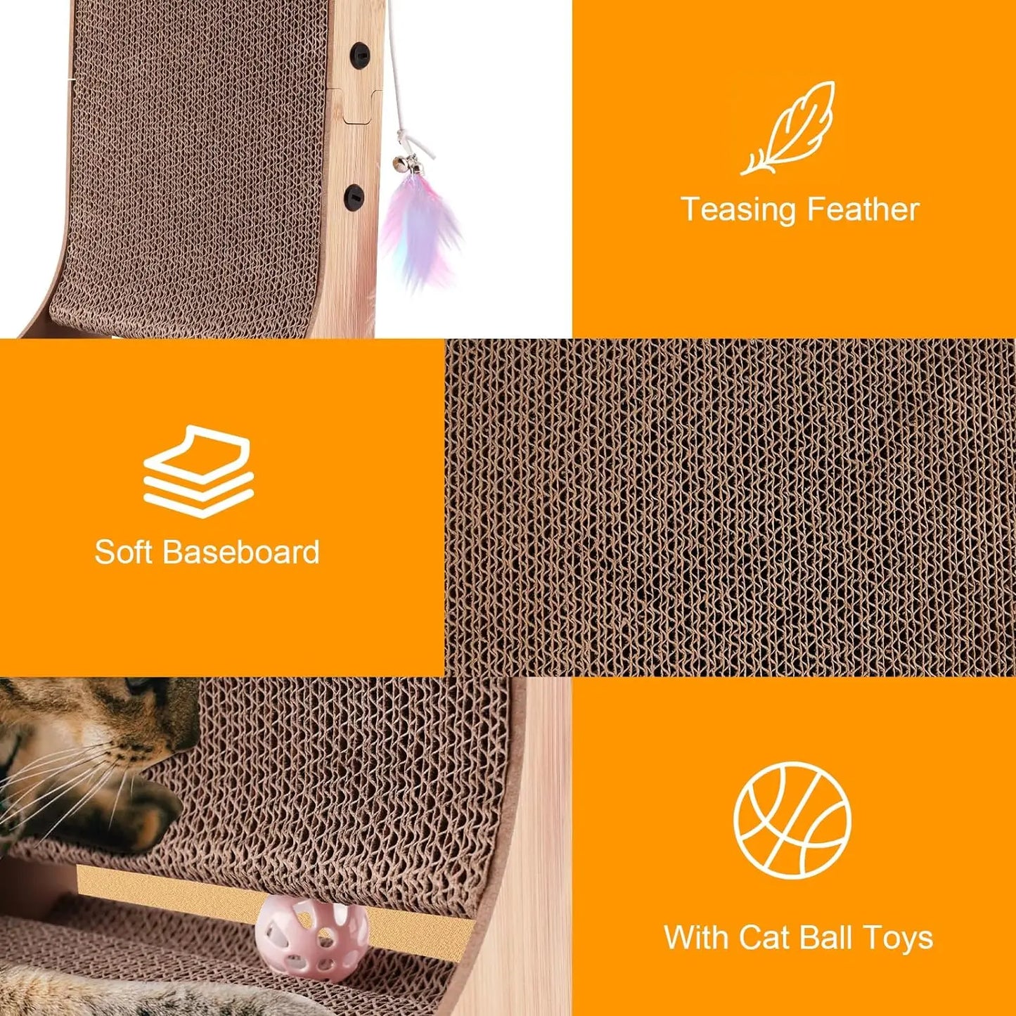 L Shape Cat Scratcher For Indoor Cats And Furniture