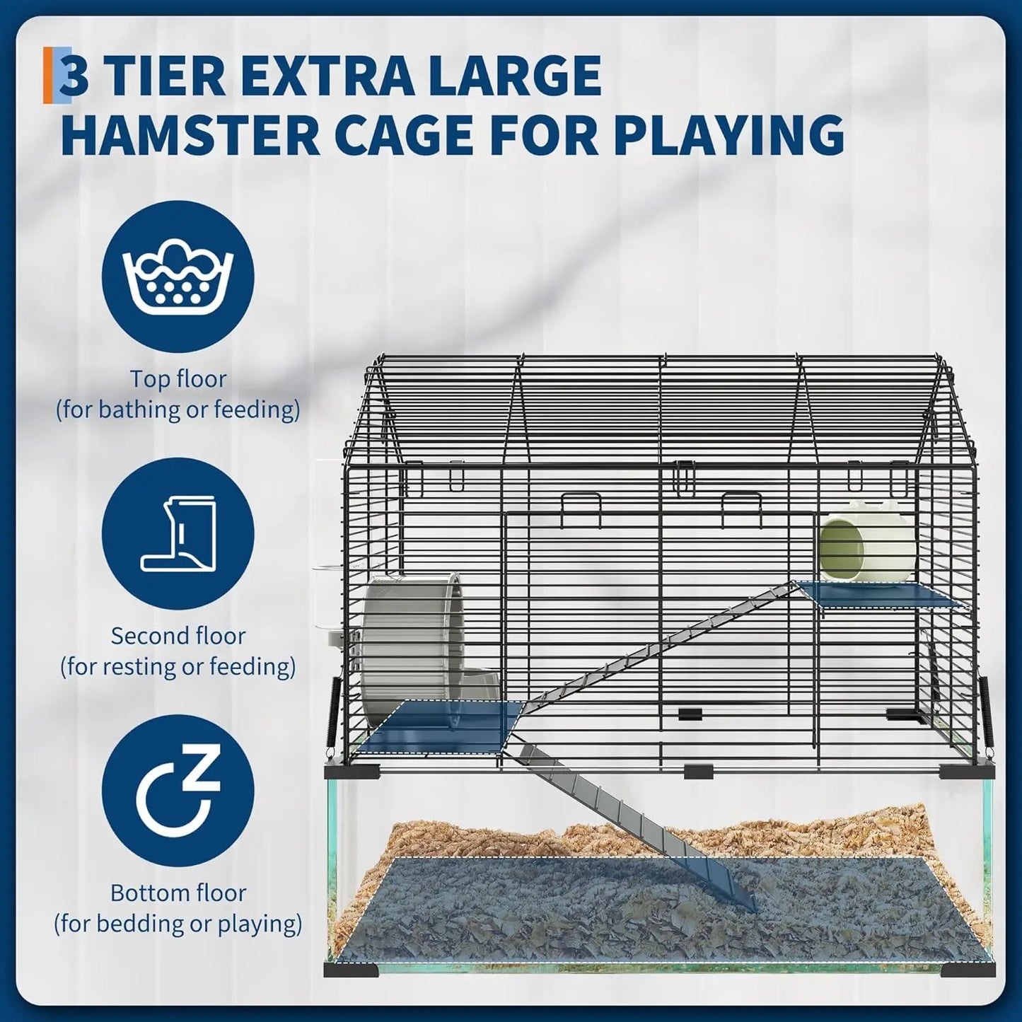 TWISTER Metal Hamster Cage With Water Bottle And Two Doors