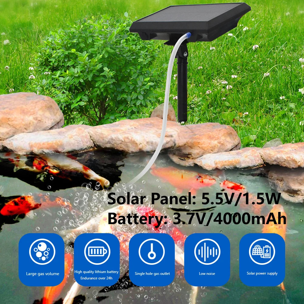Alloet Solar Power Oxygenator Air Pump For Fish Tank